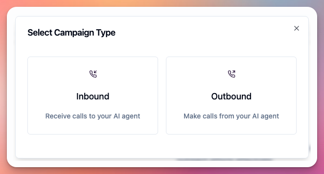 Campaigns > new campaign > campaign types